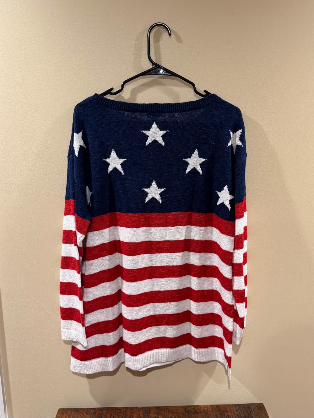 Talbots Red, White, Blue Crewneck Sweater, Large - Picture 3 of 4